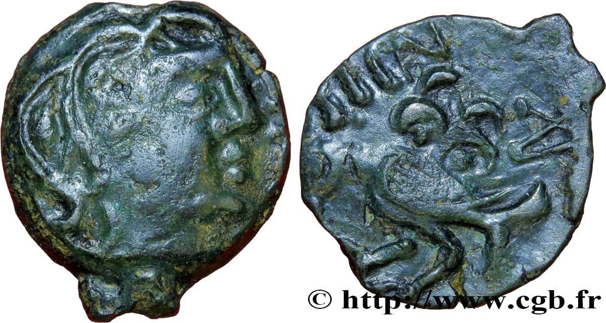 GALLIA SENONES (Regione di Sens) Bronze GIAMILOS / SIINV à l’oiseau q.BB/BB