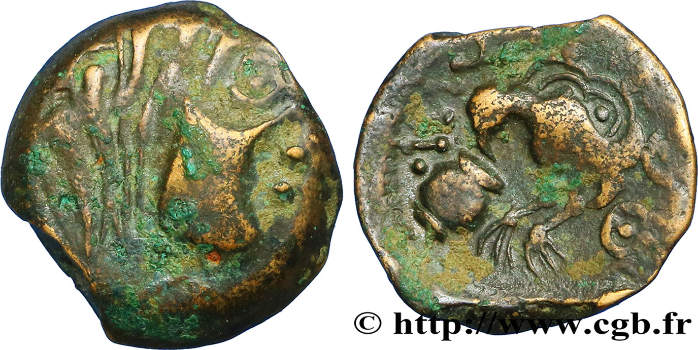 SÉNONS (région de Sens) Bronze INS à l’oiseau et au vase, classe VIII TTB