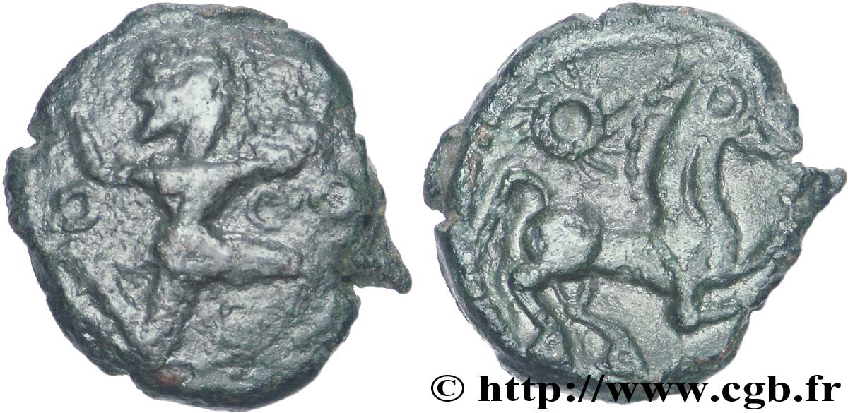 GALLIA - BELGICA - BELLOVACI (Regione di Beauvais) Bronze au personnage courant q.BB/BB