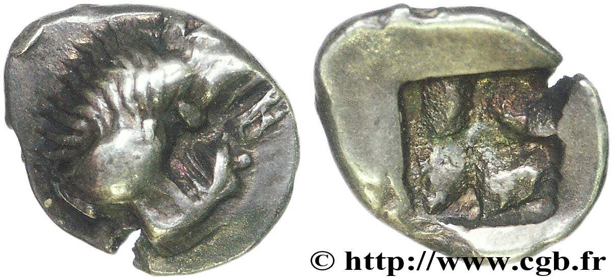 MASSALIA - MARSEILLE Obole du type du trésor d’Auriol au protomé de lion dévorant sa proie, à droite MS