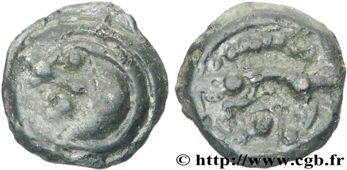 GALLIA - AULERCI EBUROVICES (Area of Évreux) Potin au sanglier enseigne XF