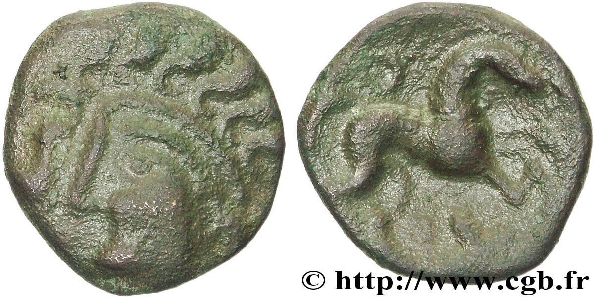 GALLIEN - BELGICA - AMBIANI (Region die Amiens) Bronze au cheval SS