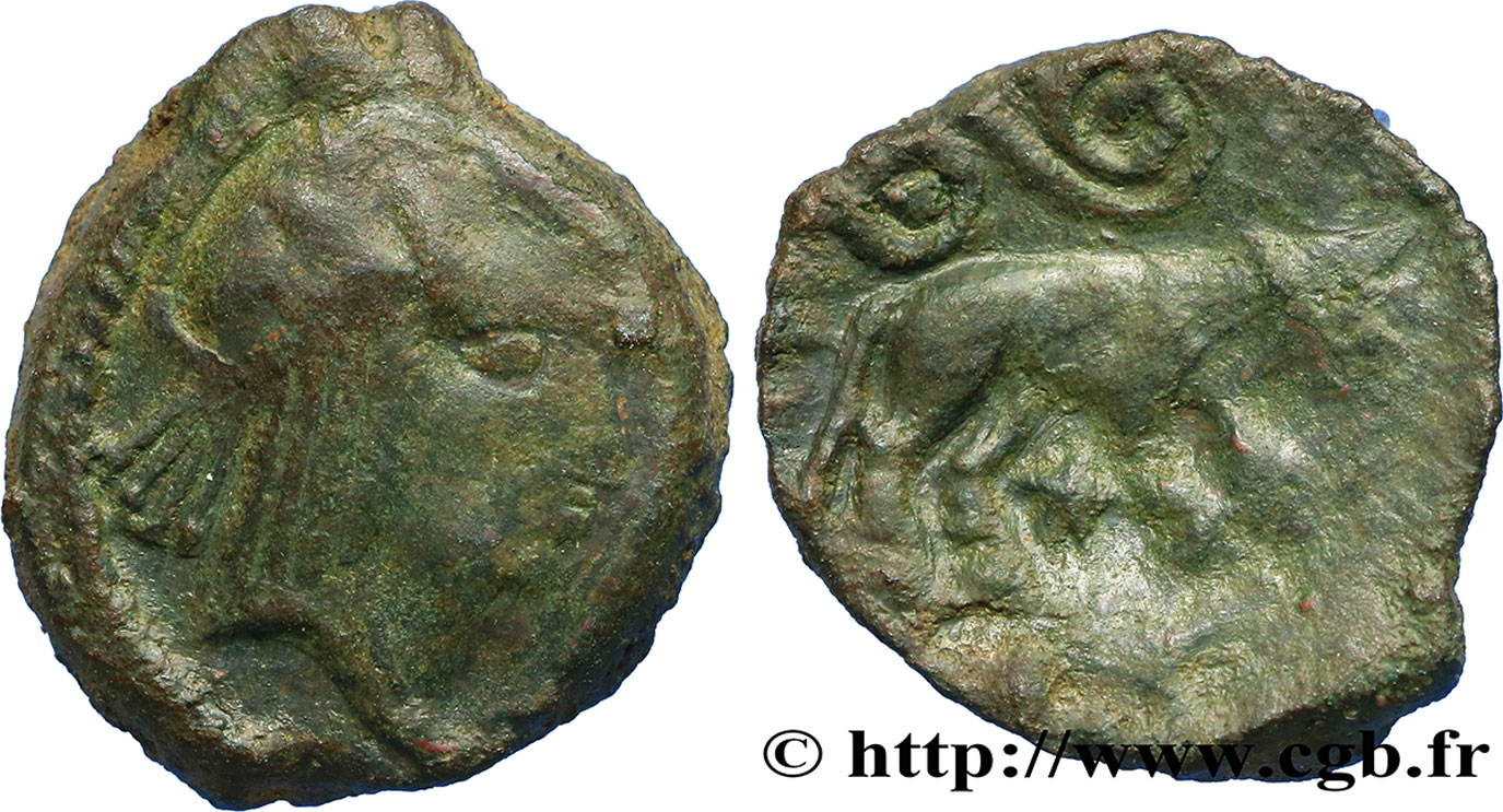 VELIOCASSES (Regione di Normandia) Bronze SVTICOS, classe I au taureau et à l’astre q.BB