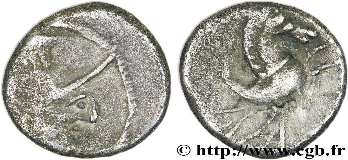 ALLOBROGES (Région du Dauphiné) Denier à l’hippocampe, tête à droite TTB