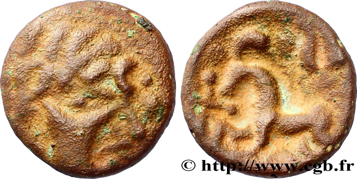 GALLIA BELGICA - AMBIANI (Región de Amiens) Bronze au cheval, BN 8430 MBC