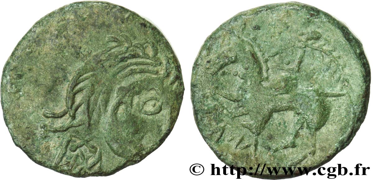 GALLIA - NEDENES (oppido de Montlaures) Bronze au cavalier tenant une palme MBC