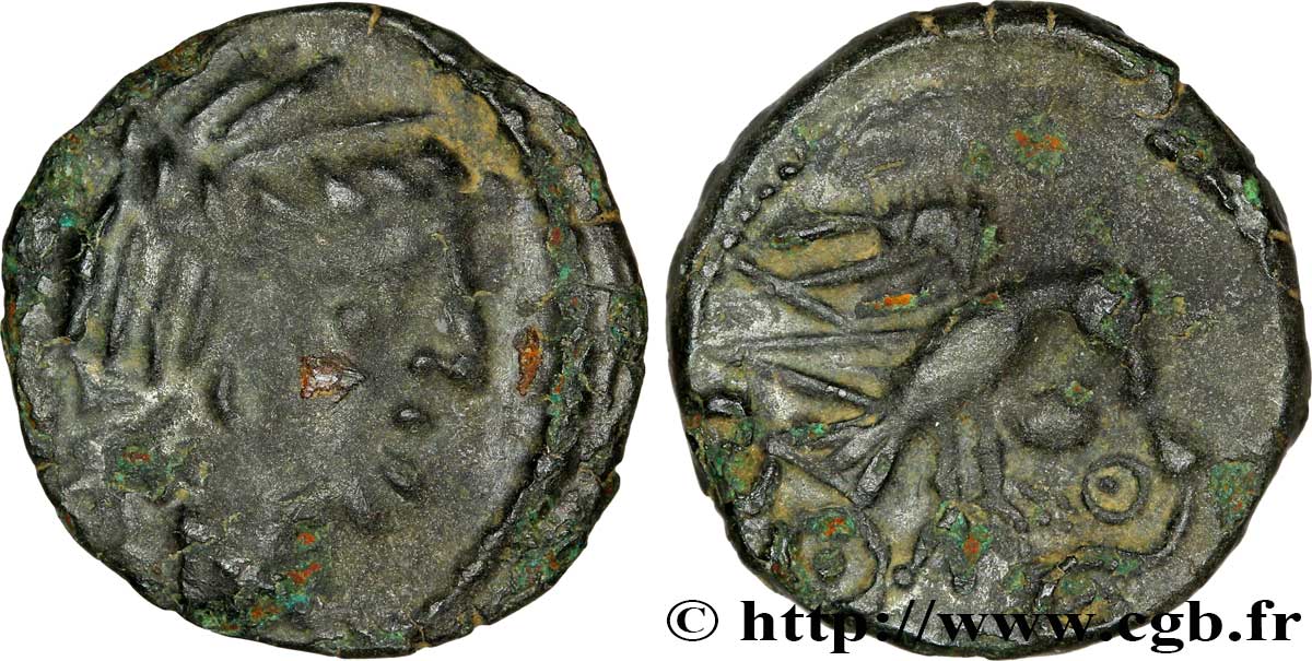 GALLIA - CARNUTES (Región de la Beauce) Bronze “à l’aigle et au serpent” BC+/MBC