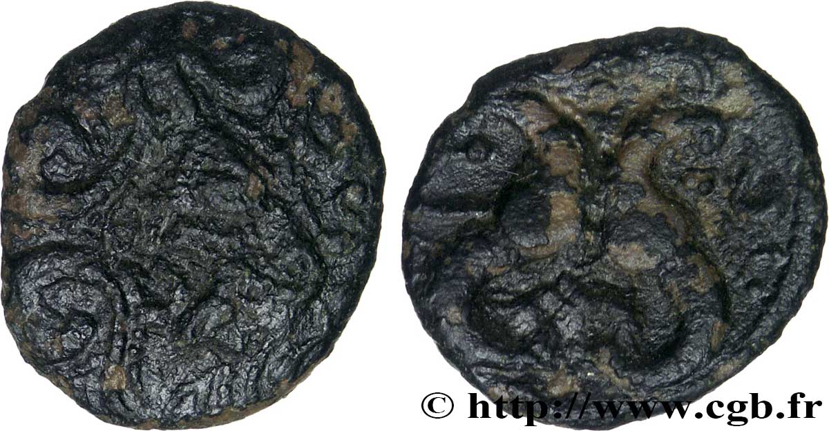 AMBIENS (Région d Amiens) Bronze aux hippocampes adossés, BN 8526 TB+/TTB