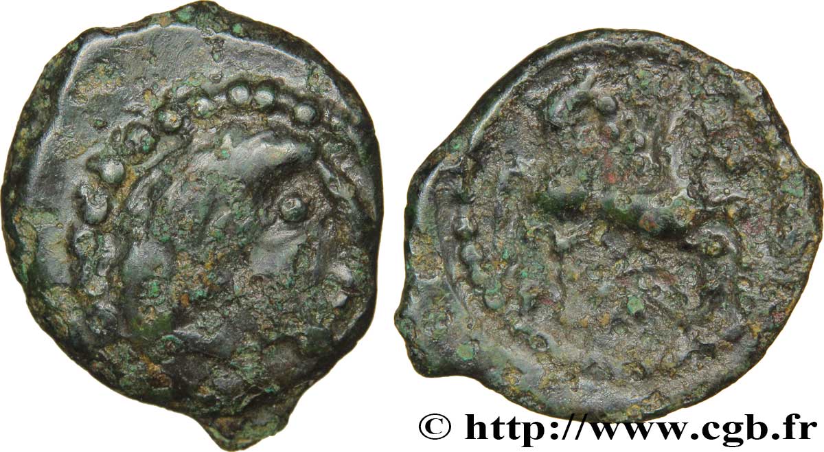 BITURIGES CUBI / CENTRE-OUEST, UNSPECIFIED Bronze au cheval, BN. 4298 VF/VF