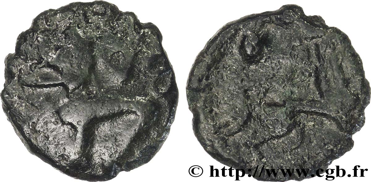 GALLIA - BELGICA - BELLOVACI (Región de Beauvais) Bronze au personnage courant BC