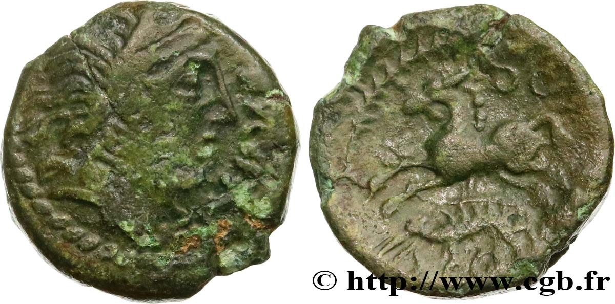 GALLIA - AULERCI EBUROVICES (Area of Évreux) Bronze IBRVIXS au cheval et au sanglier VF