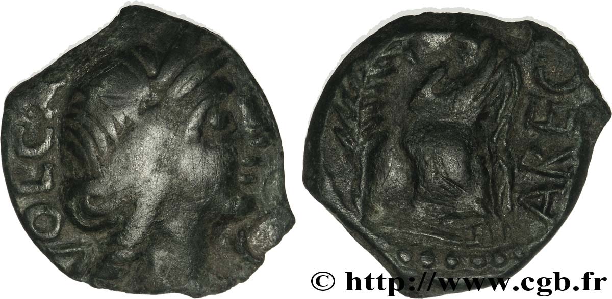 GALLIEN - SÜDWESTGALLIEN - VOLCÆ ARECOMICI (Region die Nîmes) Bronze au Démos, VOLCAE AREC fSS/SS