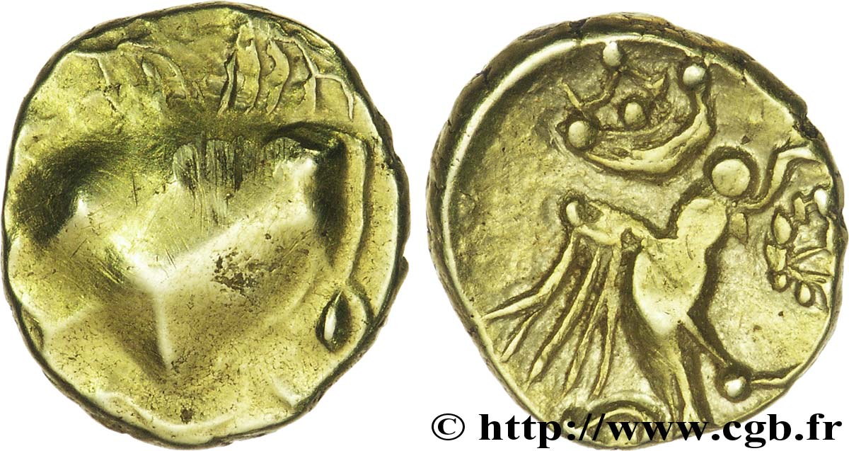 GALLIA - CARNUTES (Región de la Beauce) Huitième de statère d’or à l’aigle, aigle à droite BC/EBC