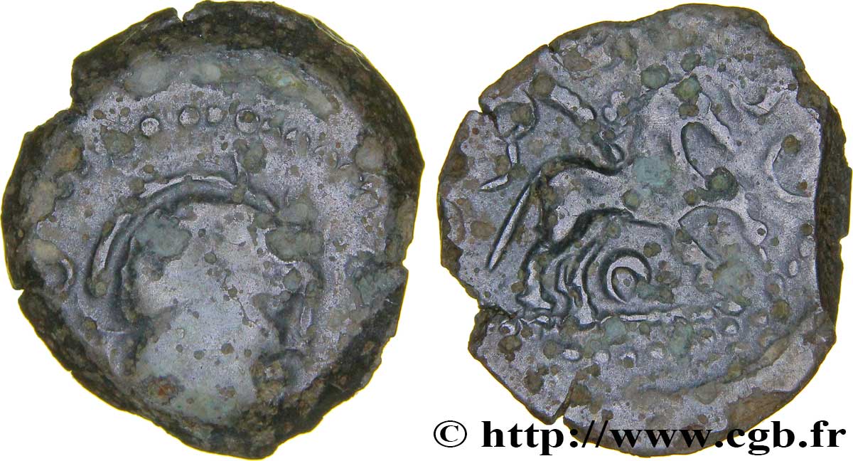 GALLIEN - BELGICA - PARISER RAUM Bronze à la tête casquée et au cheval S