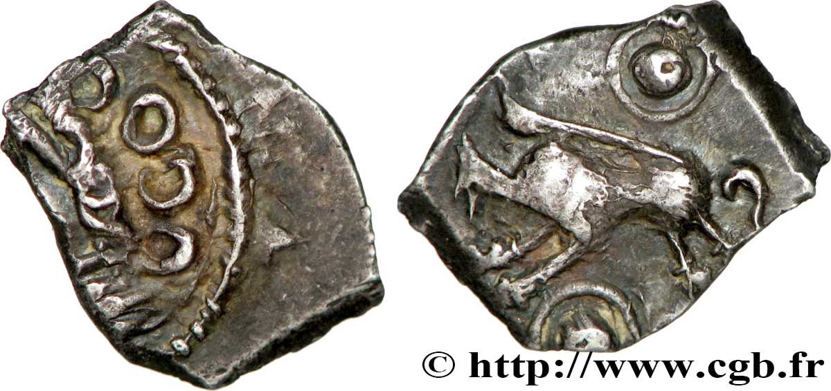 GALLIA - SUDOVESTE DELLA GALLIA - RUTENI (Regione di Rodez) Drachme “au sanglier”, à la grosse tête bouclée, S. 440 q.SPL