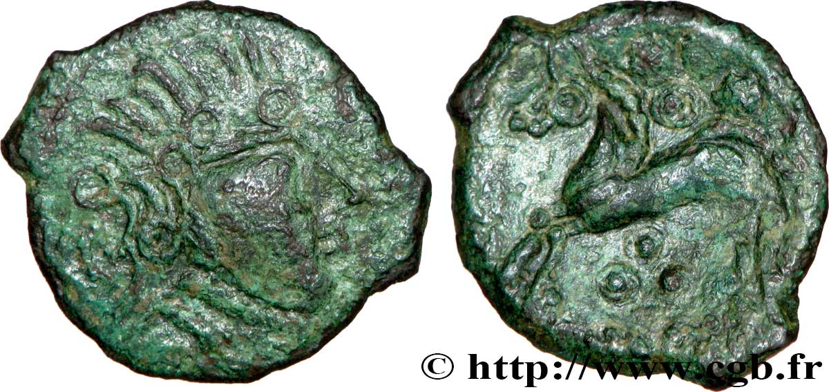 GALLIEN - BELGICA - REMI (Region die Reims) Bronze au cheval et aux annelets fSS/SS