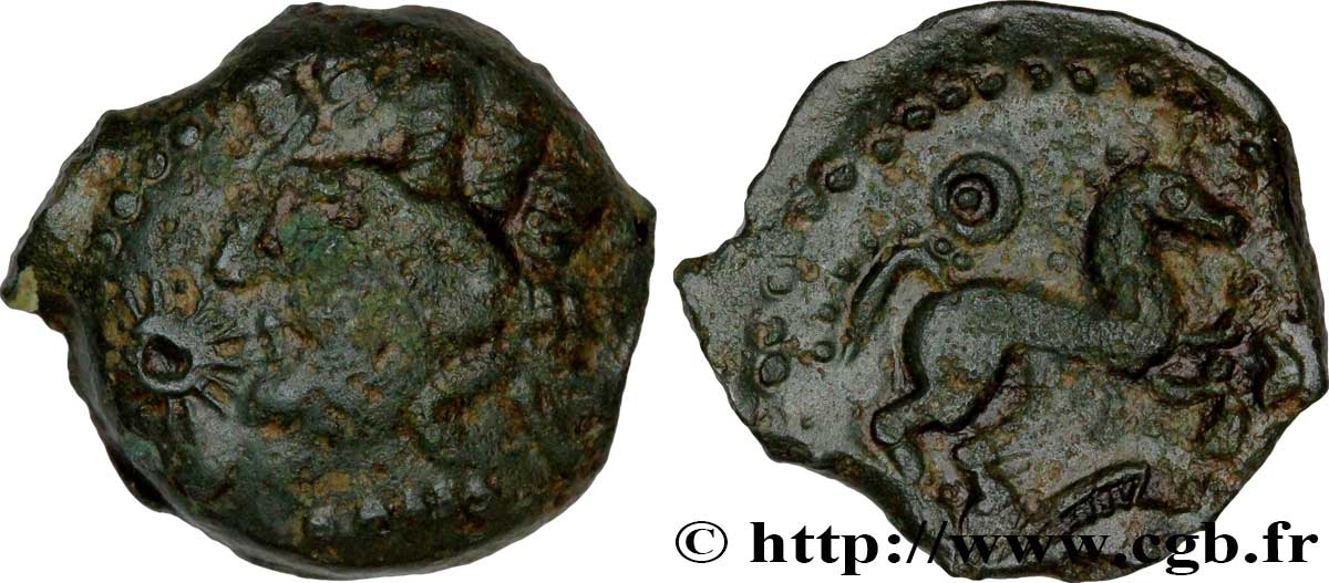 GALLIEN - AULERCI EBUROVICES (Region die Évreux) Bronze au cheval et au sanglier fSS/fVZ