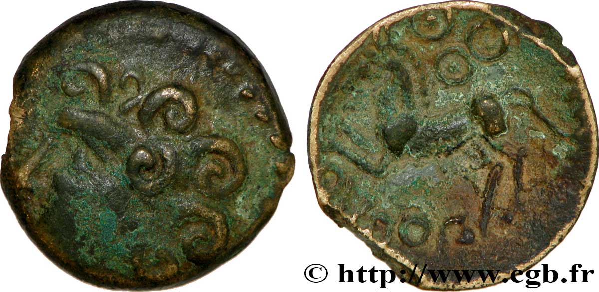 GALLIEN - BITURIGES CUBI (Region die Bourges) Bronze ABVDOS aux trois annelets pointés fSS/SS