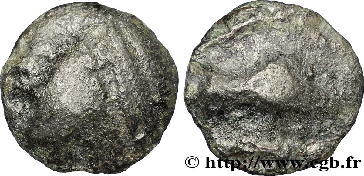 SÉQUANES (Région de Besançon) Potin à la grosse tête, au bandeau lisse TB/B+