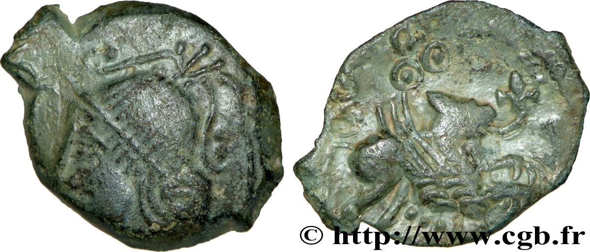 GALLIA BELGICA - MELDI (Area of Meaux) Bronze ROVECA ARCANTODAN, classe I XF