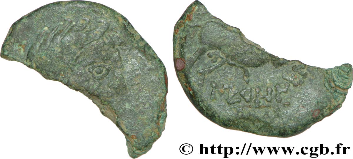 GALLIA - NEDENES (oppidum of Montlaures) Demi-unité ou bronze au taureau XF