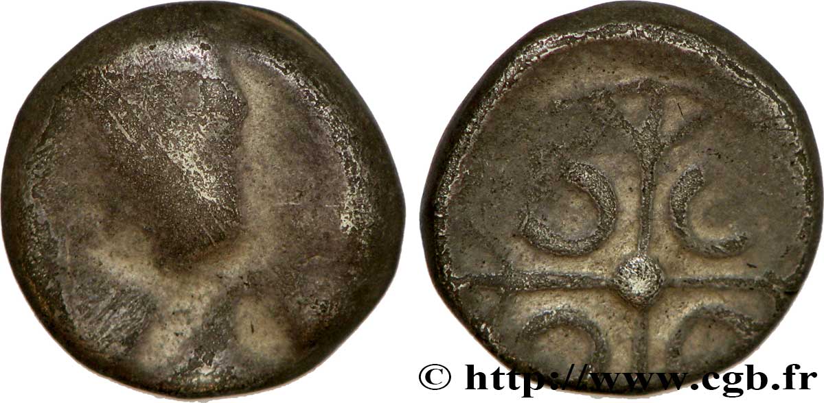 SUDOESTE DE LA GALLIA Drachme lourde, imitation de Rhodé, S. 504 BC/MBC
