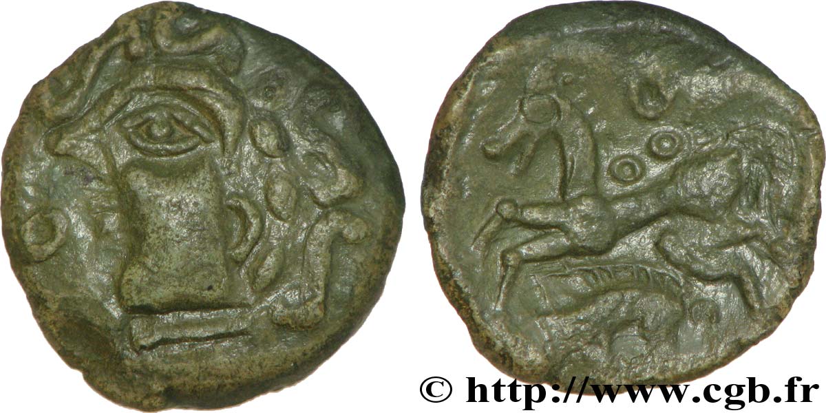 AULERQUES ÉBUROVICES (Région d Évreux) Bronze au cheval et au sanglier TTB