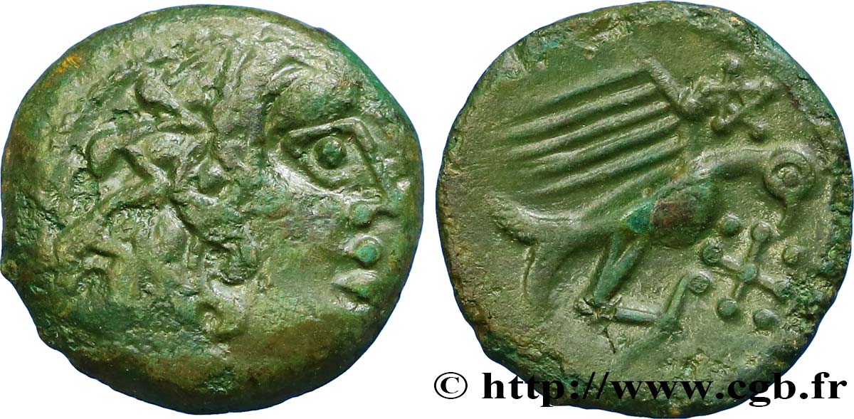 GALLIA - CARNUTES (Beauce area) Bronze à l’aigle et à la croisette XF/AU