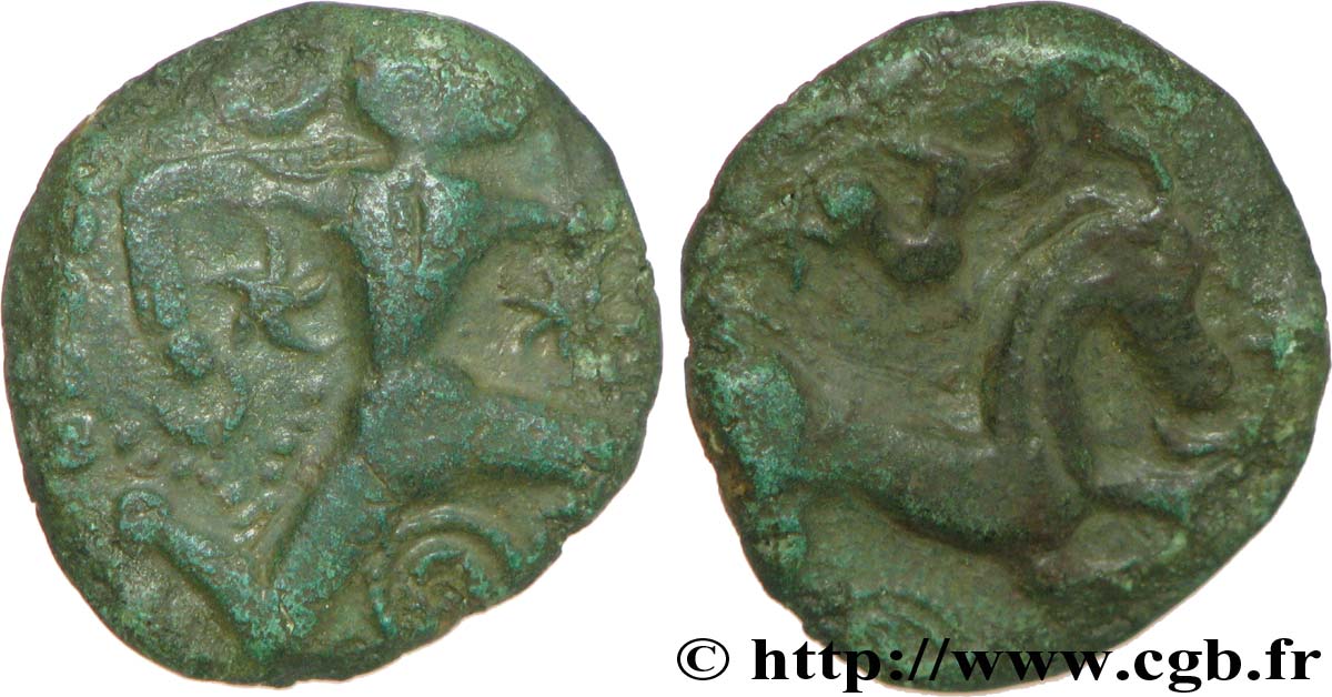 GALLIA - BELGICA - BELLOVACI (Regione di Beauvais) Bronze au personnage courant, IALLI BB