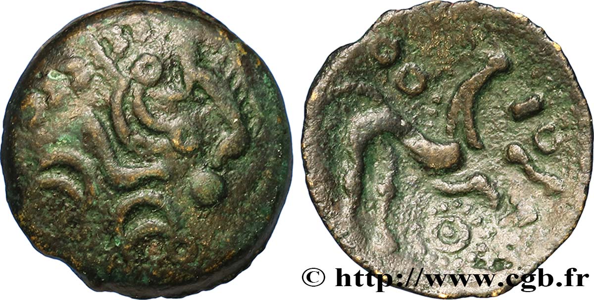 GALLIA - AULERCI EBUROVICES (Regione d Evreux) Bronze au cheval, dérivé de types belges q.BB