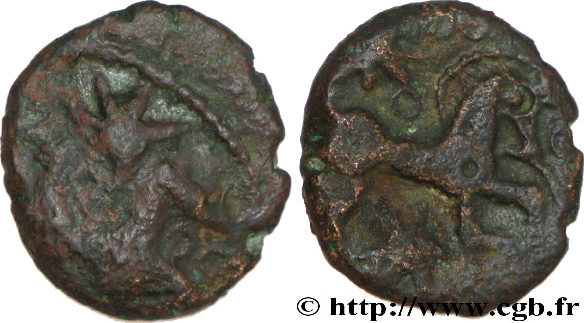 GALLIA - BELGICA - BELLOVACI (Región de Beauvais) Bronze au personnage courant BC/MBC
