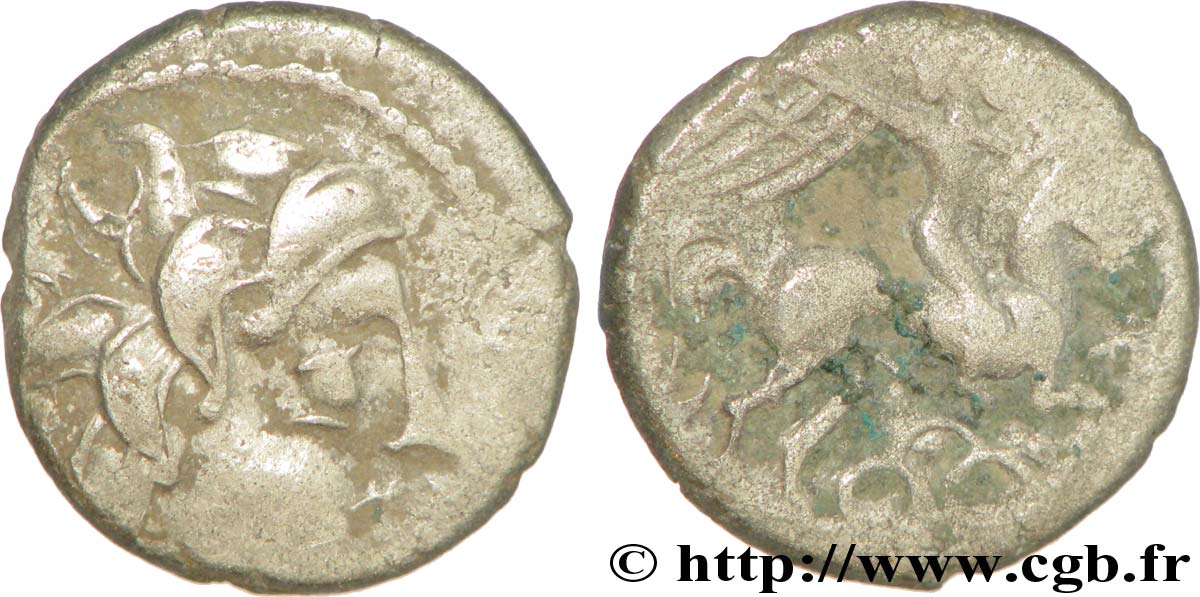 GALLIA - PICTONES (Región de Poitiers) Drachme au cavalier ailé - trésor d’Ouzilly MBC