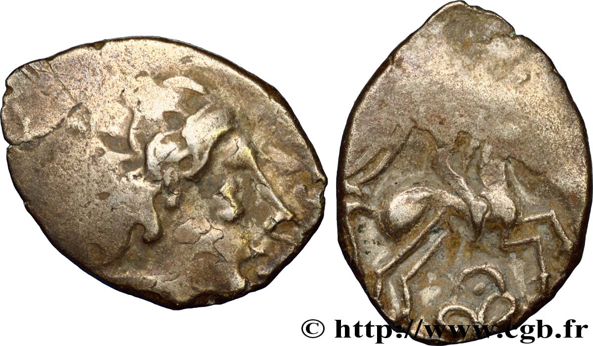 PICTONS (Région de Poitiers) Drachme au cavalier ailé - trésor d’Ouzilly TB+/TTB