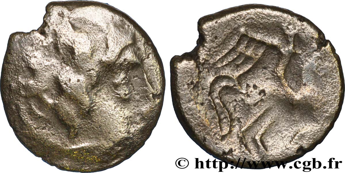 PICTONES (Area of Poitiers) Drachme au cavalier ailé - trésor d’Ouzilly VF