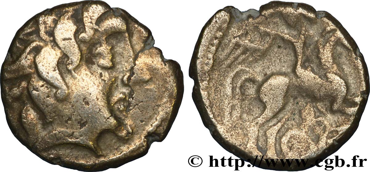 PICTONS (Région de Poitiers) Drachme au cavalier ailé - trésor d’Ouzilly TB+/TB
