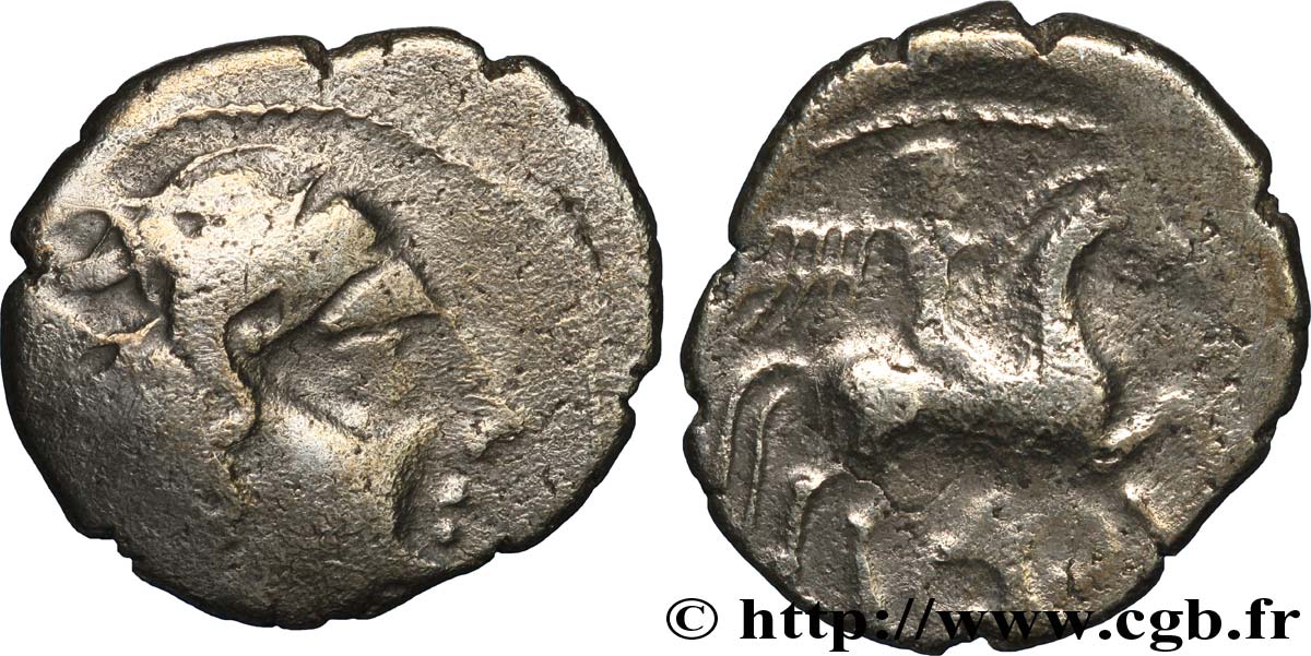 PICTONS (Région de Poitiers) Drachme au cavalier ailé - trésor d’Ouzilly TB/TB+