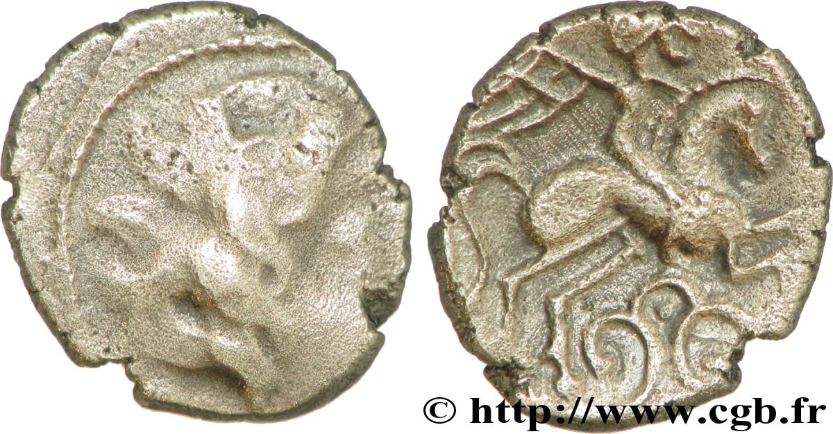 PICTONS (Région de Poitiers) Drachme au cavalier ailé - trésor d’Ouzilly B+/SUP