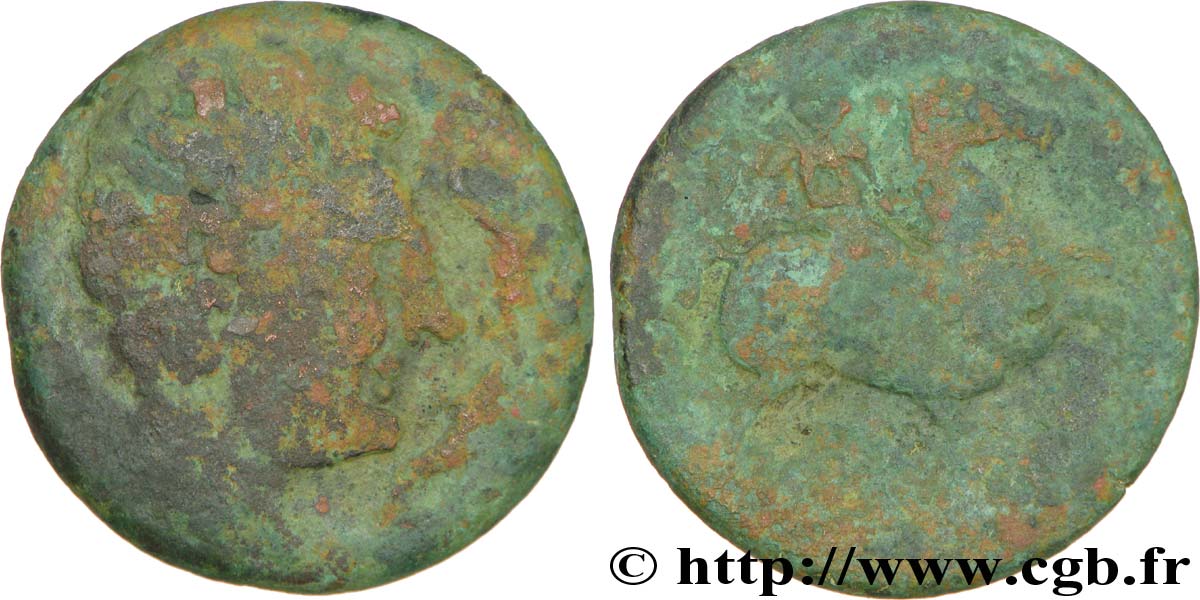 SPAGNA - IBERICO - CESE (Provincia di Taragona) Unité de bronze au cavalier ou as q.MB