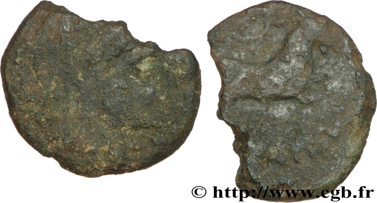 GALLIEN - NEDENES (oppidum des Montlaures) Unité ou bronze au taureau, fragmentaire fS