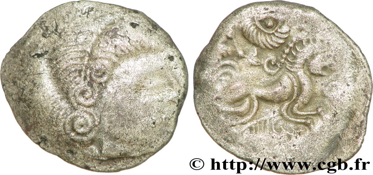 CORIOSOLITES (Région de Corseul, Cotes d Armor) Statère de billon, classe I TB+/TTB+