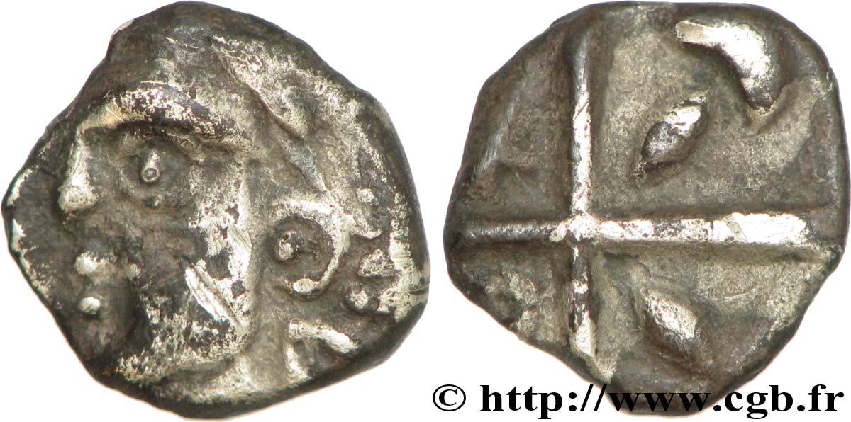 GALLIA - SOUTH WESTERN GAUL - VOLCÆ TECTOSAGES (Area of Toulouse) Drachme “à la tête cubiste” XF