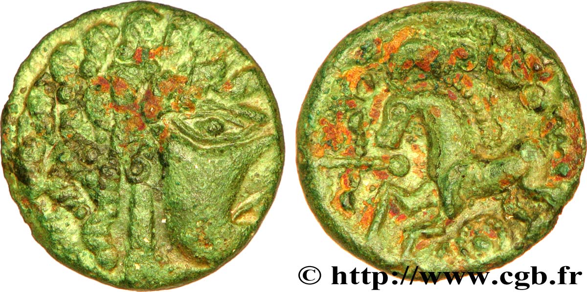 GALLIA BELGICA - AMBIANI (Regione di Amiens) Bronze au cheval, BN 8430 BB/q.SPL