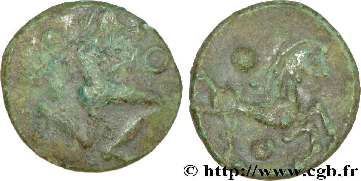 GALLIA - BELGICA - BELLOVACI (Región de Beauvais) Bronze au personnage courant BC/BC+