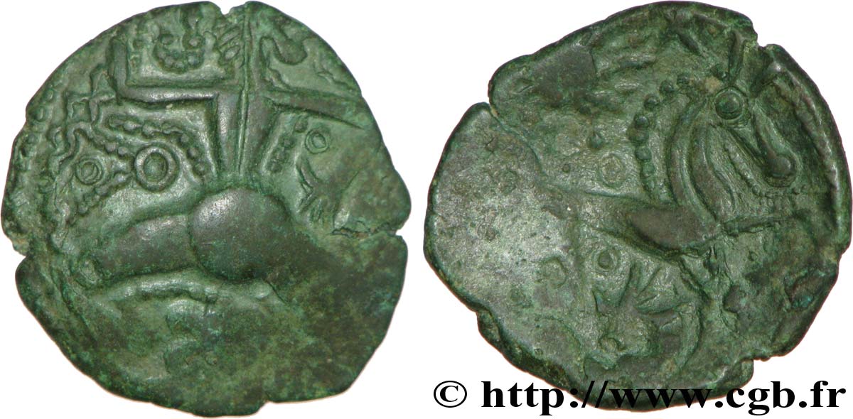 GALLIA - BELGICA - BELLOVACI (Regione di Beauvais) Bronze au personnage courant BB