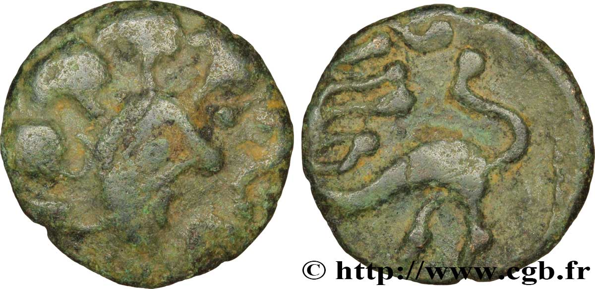GALLIEN - BELGICA - BELLOVACI (Region die Beauvais) Bronze au lion fSS/fVZ