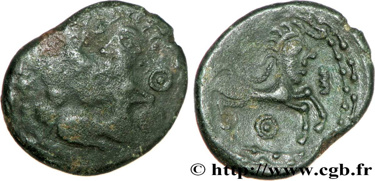 GALLIA - BELGICA - BELLOVACI (Región de Beauvais) Bronze à l’archer agenouillé et au petit cheval BC/MBC