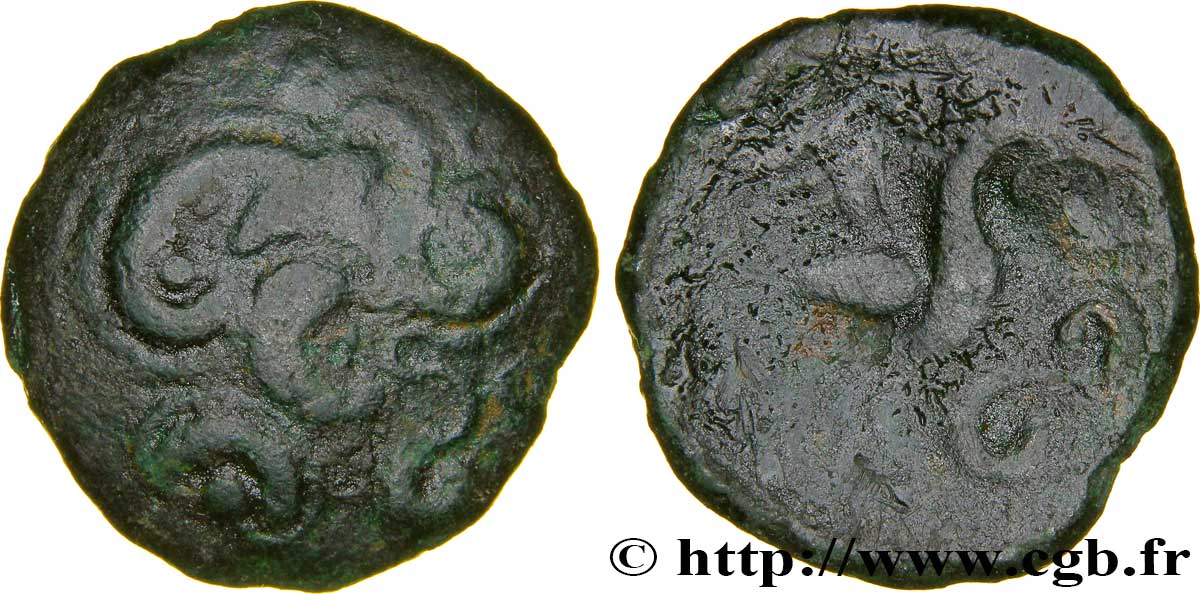 GALLIEN - BELGICA - BELLOVACI (Region die Beauvais) Bronze au coq, DT. 517 S