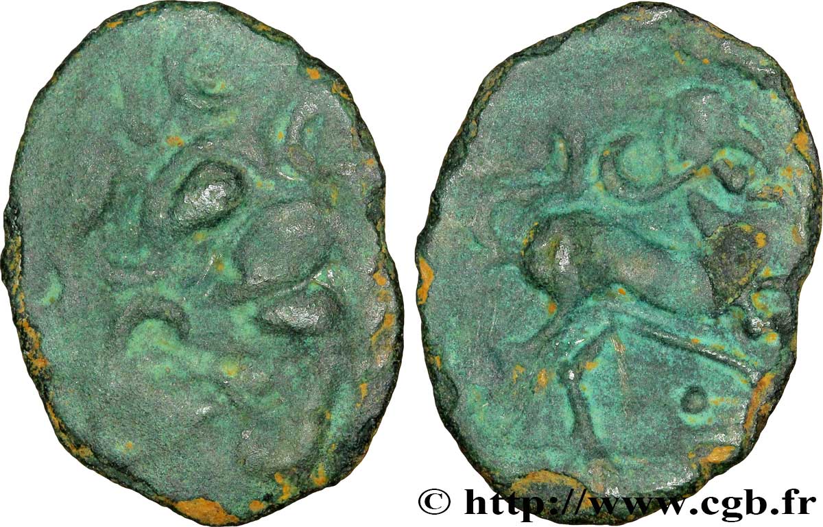 PICTONES / CENTROOESTE, Inciertas Bronze au cheval androcéphale BC/BC+