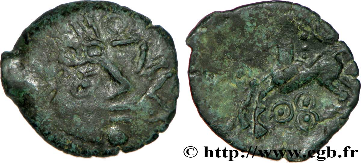 GALLIA BELGICA - REMI (Región de Reims) Bronze au cheval et aux annelets BC/BC+