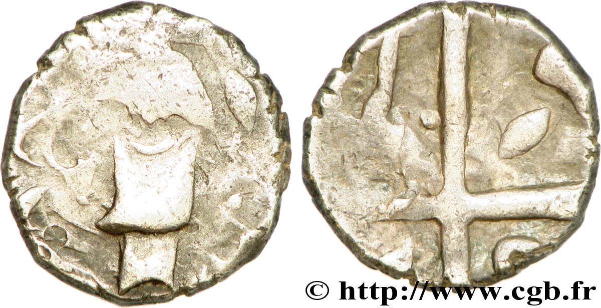 VOLQUES TECTOSAGES (région de Toulouse) Drachme “à la tête cubiste”, S. 33, hache au quatrième canton TB/TB+